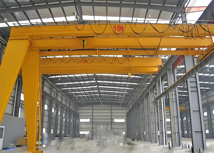 10 ton semi gantry crane with double girder design for sale 