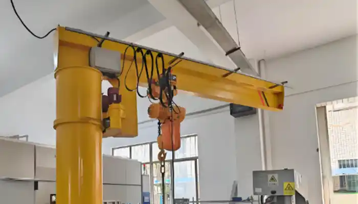 jib crane details: jib crane arm, hoist and rotating system 