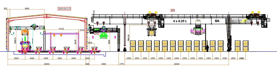 crane workshop section drawing 