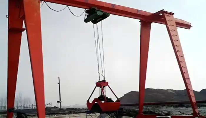 Grab bucket gantry crane single girder design for sale 