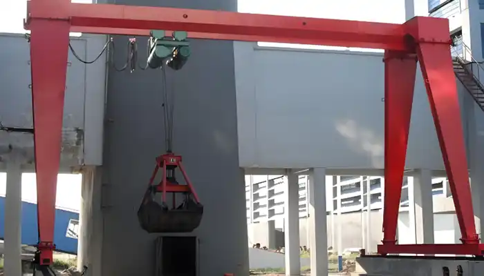 single girder gantry crane with grab bucket for sale 