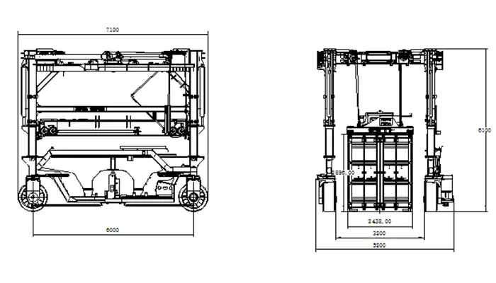 45 ton straddle carrier drawing 