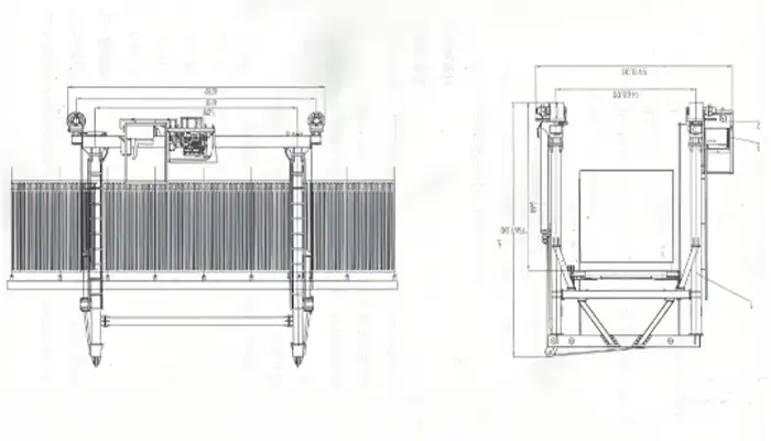 60 ton container straddle carrier drawing for reference 