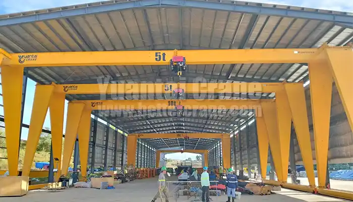 European style single girder overhead gatnry crane 