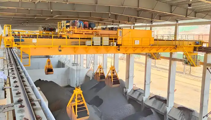 Coal mine grab bucket overhead crane for sale 