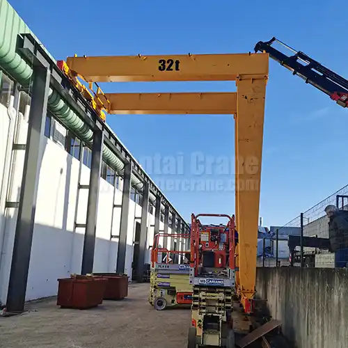  European Style Semi-Gantry Crane with a 32-ton capacity 